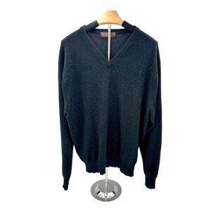 Reserve by Patrick James 100% Cashmere Mens Charcoal Gray Sweater Pull over